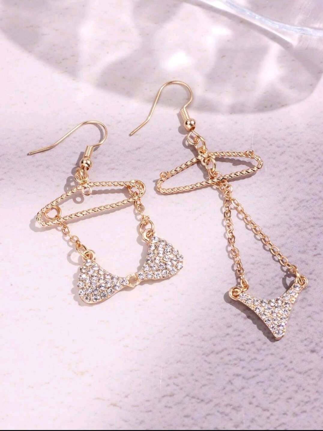 Two piece gold plated Damante bikini earrings image 0