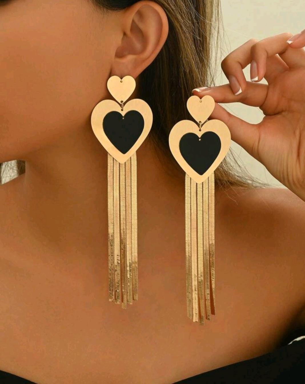 Gold platted love heart earrings image 0